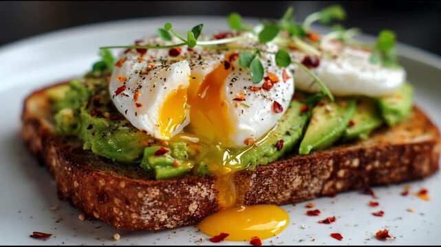 Avocado Toast With Poached Egg And Chili