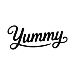 Elegant yummy calligraphy text logo