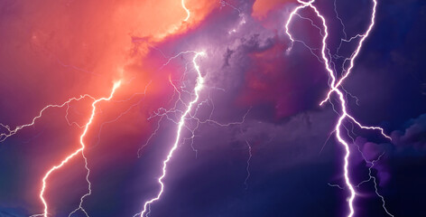 lightning on a stormy night