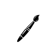 Paint Brush Icon Vector | Artist Brush Silhouette Illustration