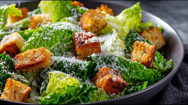 Fresh Ceasar Salad With Crunchy Croutons