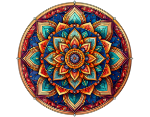 Mandala Pattern Decorative Design isolated on a transparent background.