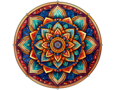 Mandala Pattern Decorative Design isolated on a transparent background.
