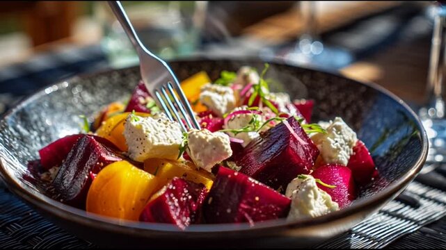 Roasted Beet And Goat Cheese Bowl Winter