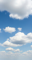 Naklejka premium sky, clouds, blue sky, realistic, nature, atmosphere, daylight, weather, fluffy clouds, calm, environment, scenic, peaceful, outdoors, bright sky