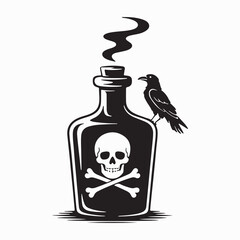 Poison Bottle Skull Icon Vector

Toxic Chemical Warning Symbol

Dangerous Substance Skull Silhouette