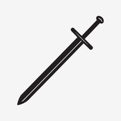 Minimalist Sword Silhouette Vector
