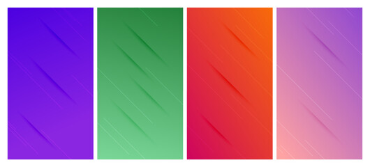 Set of abstract gradient backgrounds with lines