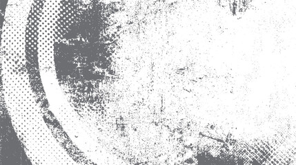 Gray distressed halftone pattern with grunge texture and abstract shapes on white background vector