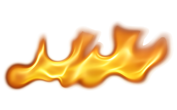 Vibrant stylized isolated fire flame graphic element for design