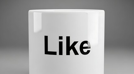 Close-up of a Modern White Object Bearing the Word 'Like' for Social Media Concept