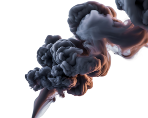 Abstract dark grey smoke ink cloud swirling dynamically in liquid flow