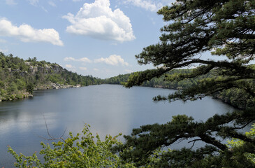 beautiful view of nature in minnewaska state park mountains shawangunk gunks shawangunks lake awosting pitch pine trees glacial rocks travel tourism hike hiking destination hudson valley