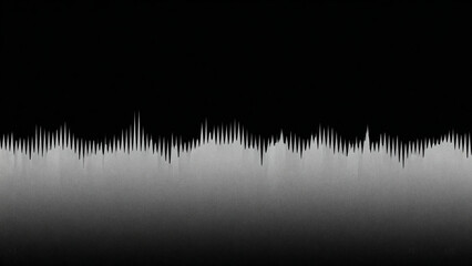 Audio waveform visualization with fluctuating amplitude on a dark gradient background
