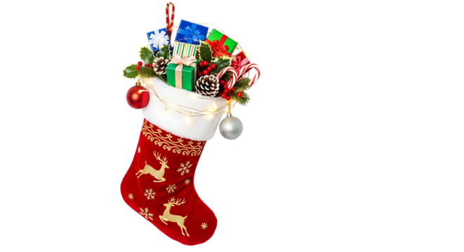 christmas sock isolated on white