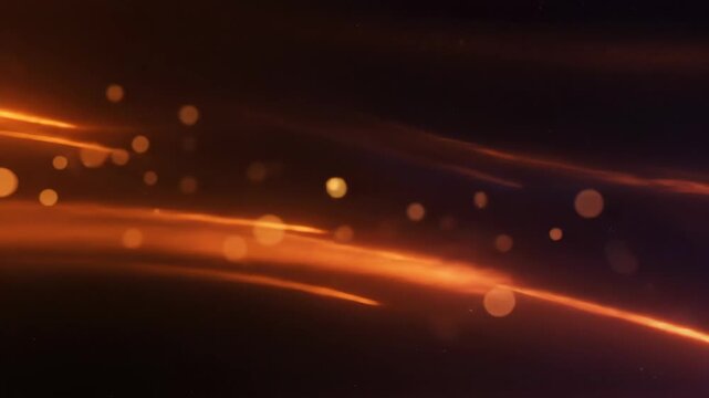 Abstract Fire Streaks - A dynamic abstract background features streaks of orange light against a dark backdrop with subtle bokeh effects.