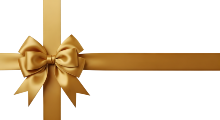 Golden ribbon tied in a bow