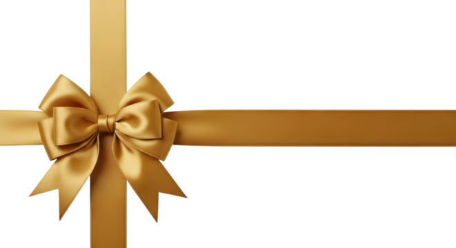 Golden ribbon tied in a bow