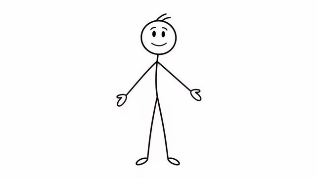 Animated stick figure characters expressing a range of emotions and gestures with enthusiasm