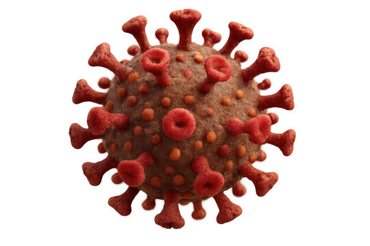 Microscopic view of coronavirus cells causing global covid-19 pandemic, disease, and infection with transparent background - Powered by Adobe