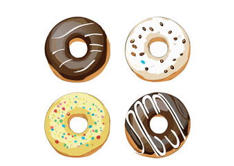 Fototapeta premium ドーナツのベクターイラスト001