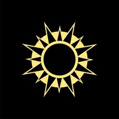 Sun abstract icon isolated on black background