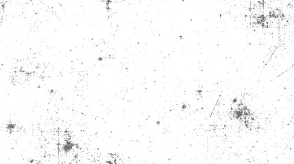 White background with scattered grey dust specks and scratches creating a distressed texture effect grunge