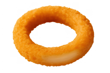 Golden crispy onion ring, a tasty fried snack, perfect fast food appetizer for restaurant menus and party themes