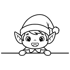 Cute Christmas Peeking svg, Christmas SVG bundle, Santa Claus svg, Christmas clipart, Santa peeking png, christmas outline, SVG Cricut