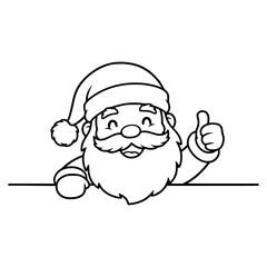 Cute Christmas Peeking svg, Christmas SVG bundle, Santa Claus svg, Christmas clipart, Santa peeking png, christmas outline, SVG Cricut