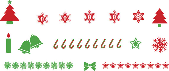 Festive Holiday Cheer An Array of Charming Christmas Icons for Joyful Designs and Seasonal Greetings