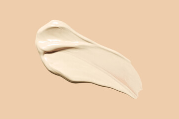 BB, CC cream fairy light beige nude foundation tonal smudge on neutral background 