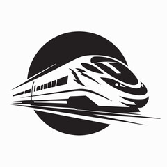 Modern Bullet Train Logo Vector Illustration on white background