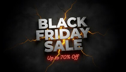Explosive black friday sale with up to 75 percent off discount announcement