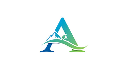 A serene landscape photograph of mountains and water from a high vantage point