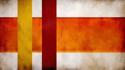 Abstract illustration featuring vibrant orange, red, and yellow stripes on a textured background, creating a dynamic visual experience with warm tones and artistic flair