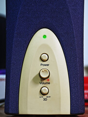 Retro vintage computer speaker closeup backdrop