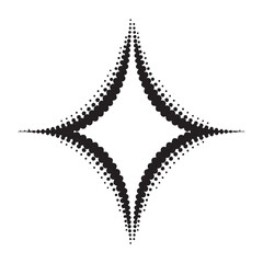 A dotted starburst design isolated on white background is a striking and modern graphic element for various projects