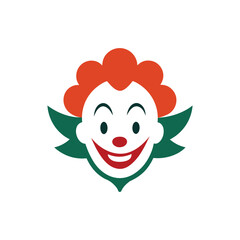 Smiling Clown Face Logo or Icon Design