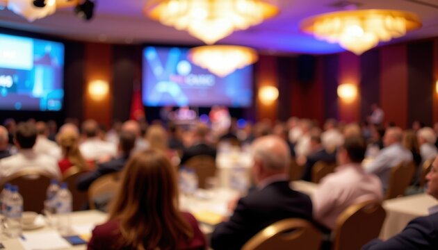 Business conference highlights city center venue event photography professional environment blur background effect - Powered by Adobe