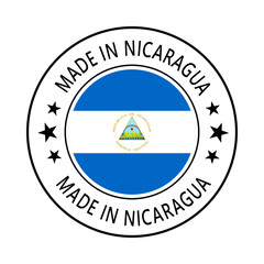 Nicaragua Made in Stamp in circle with flag Vector template on white background