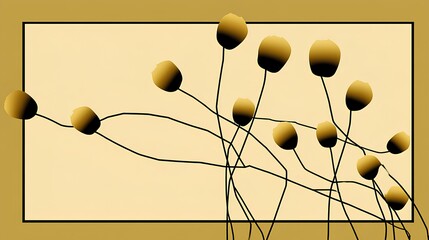 Elegant floral border illustration featuring flowers and branches on a soft pastel background, perfect for invitations, greeting cards, or decorative designs