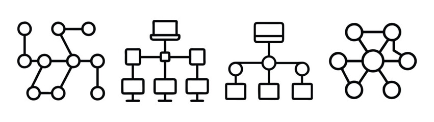Diagram of network graphs and data structures for computer science and educational resources design