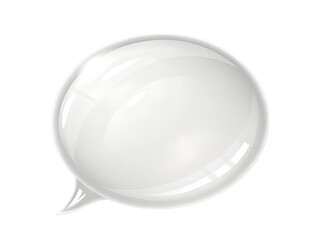 White speech bubble with glossy effect isolated on transparent background