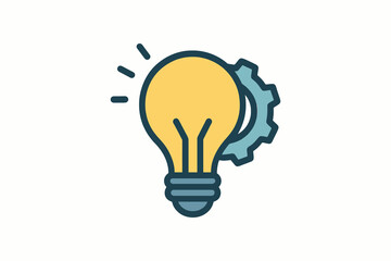 Light bulb with gear symbolizing innovation and mechanical idea generation