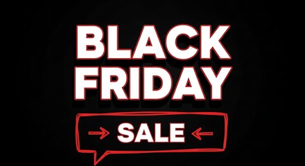Fototapeta premium Black friday sale advertisement with bold text on a black background