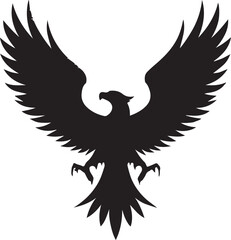 Eagle Silhouette Vector with Spread Wings – Flying Eagle Logo Design
