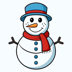 Cute Snowman Vector Art – Winter Holiday Character