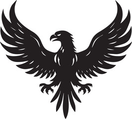 Obraz premium Eagle Silhouette Vector with Spread Wings – Flying Eagle Logo Design