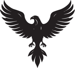 Obraz premium Eagle Silhouette Vector with Spread Wings – Flying Eagle Logo Design